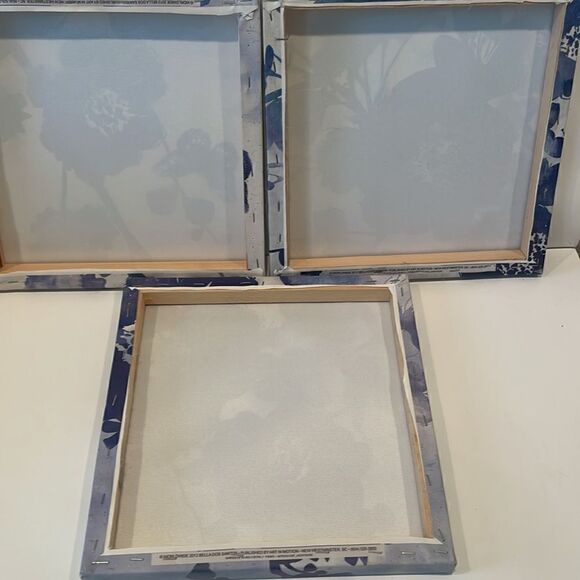 Blue Floral Pictures Set of 3 - Picture 5 of 7